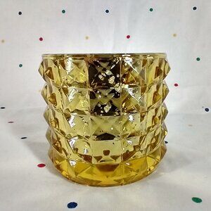 Gold Glass Votive Candle Holders Set Of 6 Wedding Party Gift Geometric Design